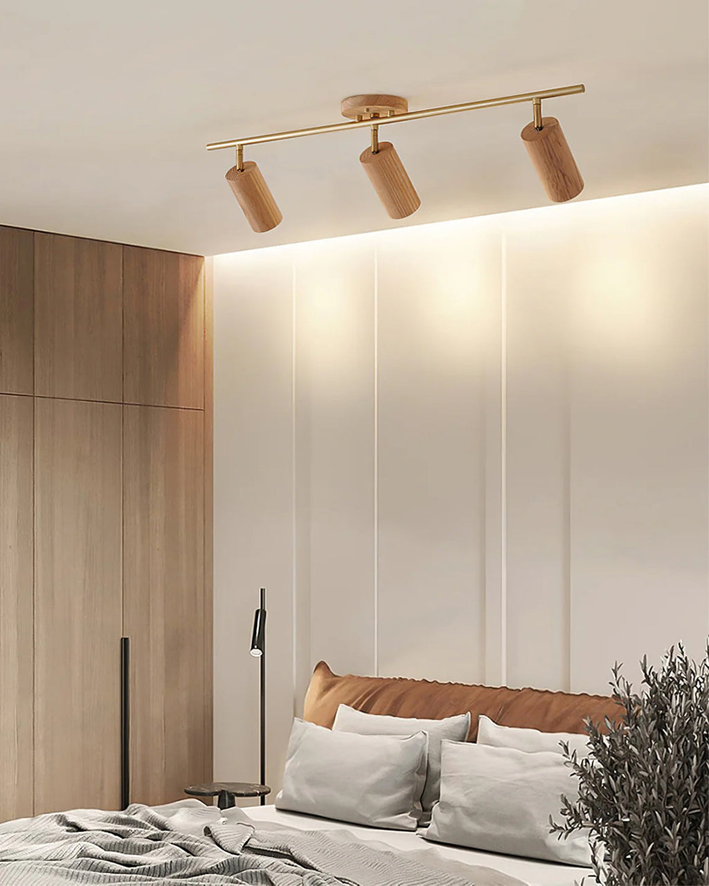 LED Shaker Wood Long Spotlight Fixture - Adjustable Track Lighting for Home, Office & Retail Spaces