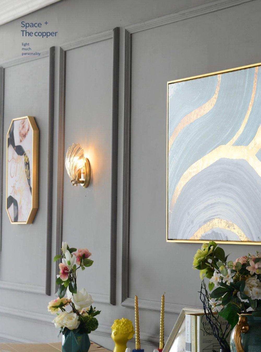 Shell Wall Light | Brass Finish, Amber & Clear Shade | Ideal for Indoor Spaces