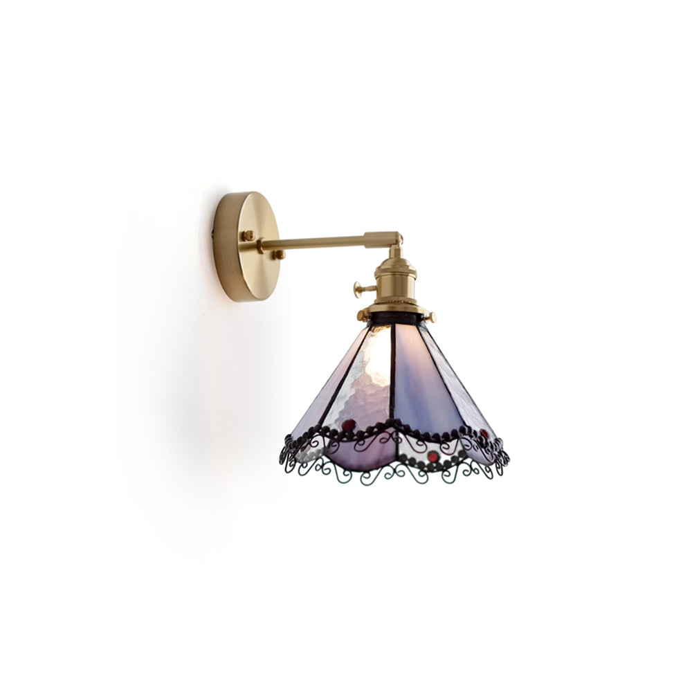 Tiffany Style Wall Light Fixture - Stained Glass Design for Living Room, Bedroom & Hallway Lighting