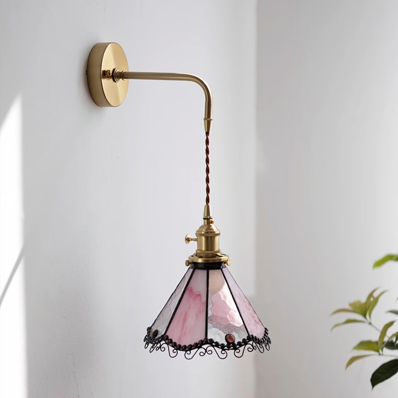 Tiffany Style Wall Light Fixture - Stained Glass Design for Living Room, Bedroom & Hallway Lighting