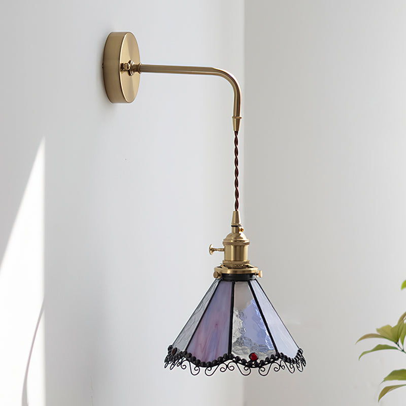 Tiffany Style Wall Light Fixture - Stained Glass Design for Living Room, Bedroom & Hallway Lighting