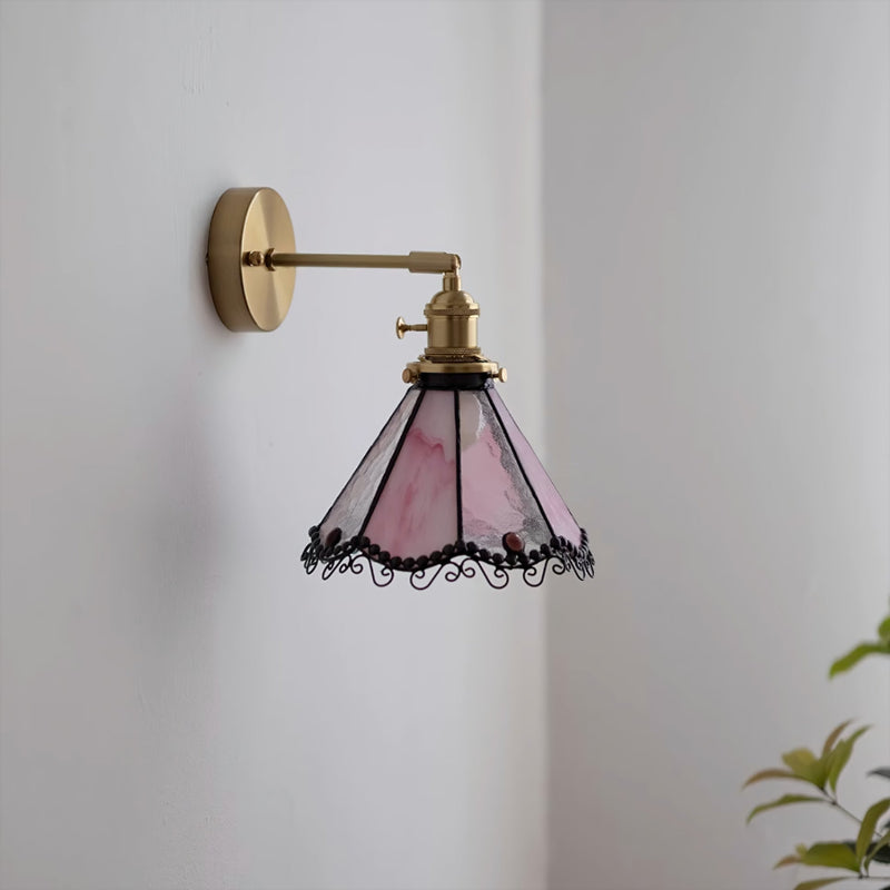 Tiffany Style Wall Light Fixture - Stained Glass Design for Living Room, Bedroom & Hallway Lighting