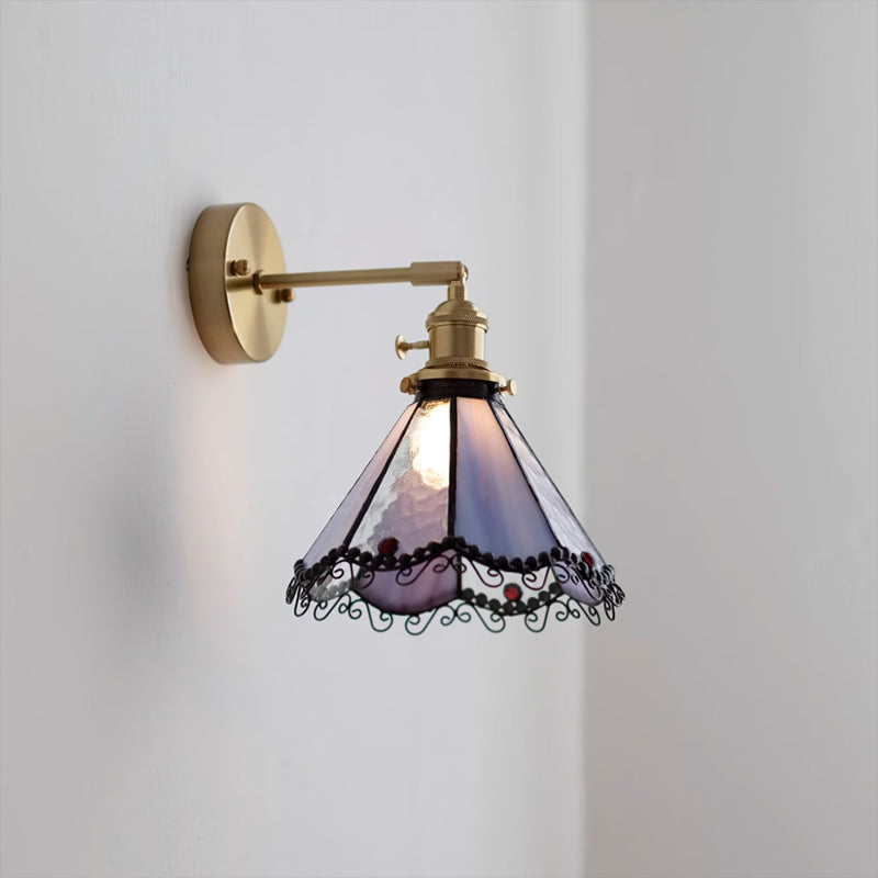 Tiffany Style Wall Light Fixture - Stained Glass Design for Living Room, Bedroom & Hallway Lighting