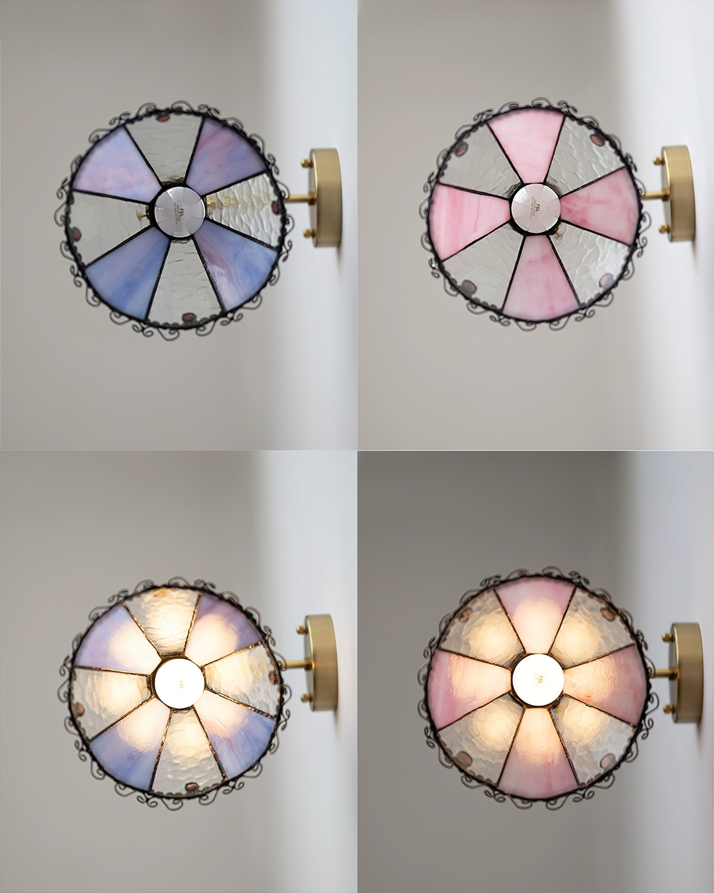 Tiffany Style Wall Light Fixture - Stained Glass Design for Living Room, Bedroom & Hallway Lighting
