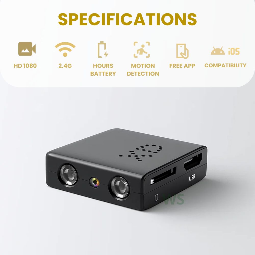 Wireless Miniature Camera with Audio - Surveillance for Home Security & Night Vision