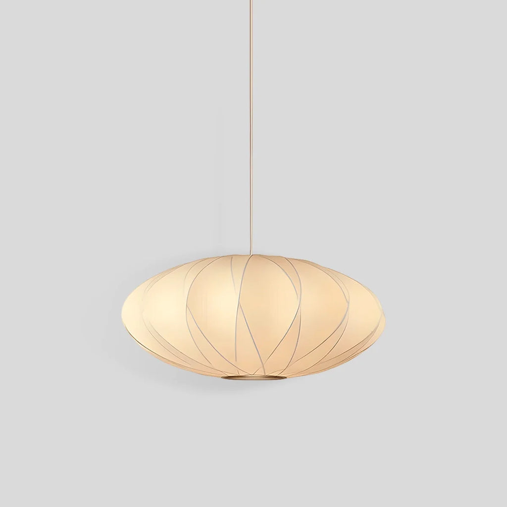 Vintage LED Silk Lantern Pendant Light | Adjustable Height, Sloped Ceiling Friendly & Ideal for Living Rooms and Dining Areas