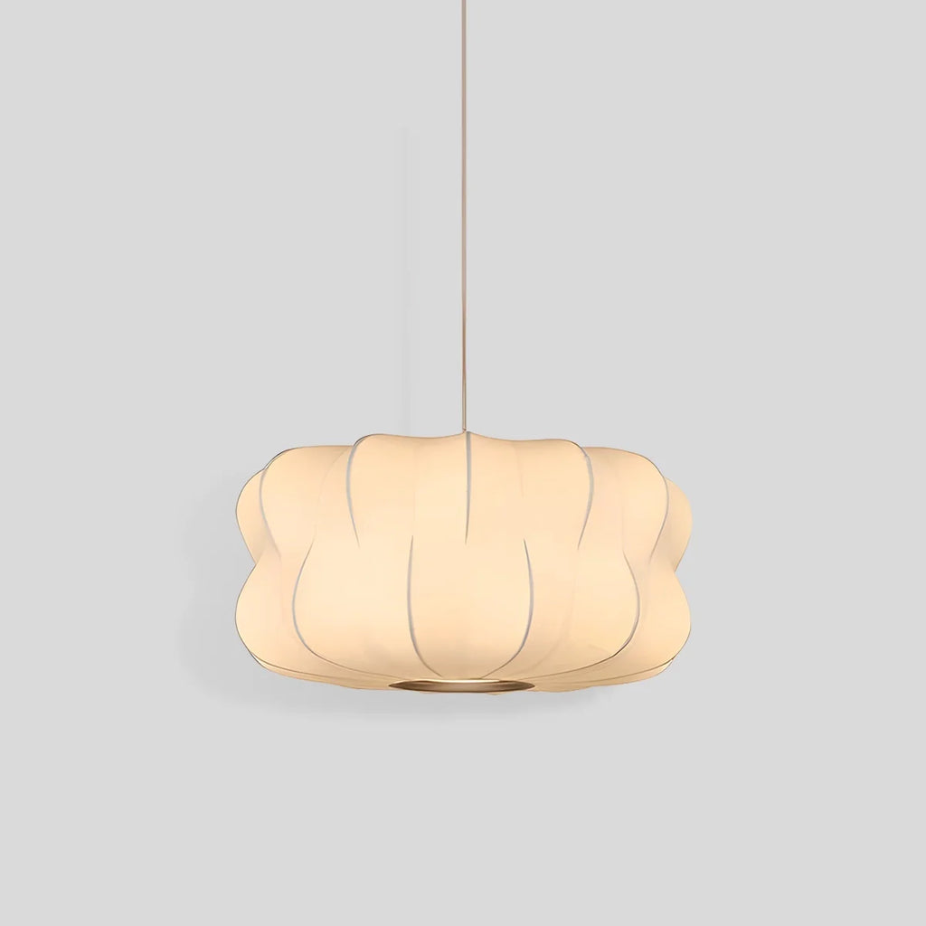 Vintage LED Silk Lantern Pendant Light | Adjustable Height, Sloped Ceiling Friendly & Ideal for Living Rooms and Dining Areas