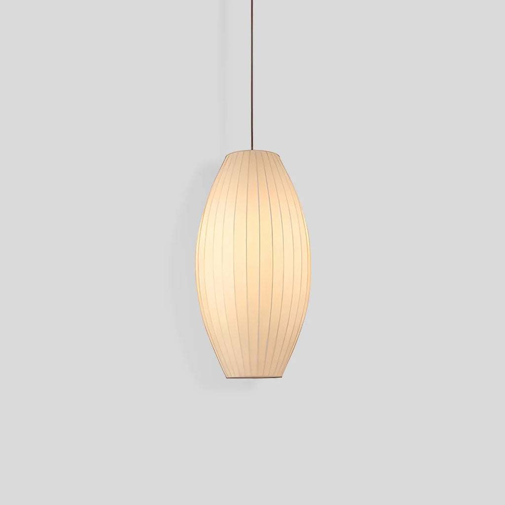 Vintage LED Silk Lantern Pendant Light | Adjustable Height, Sloped Ceiling Friendly & Ideal for Living Rooms and Dining Areas