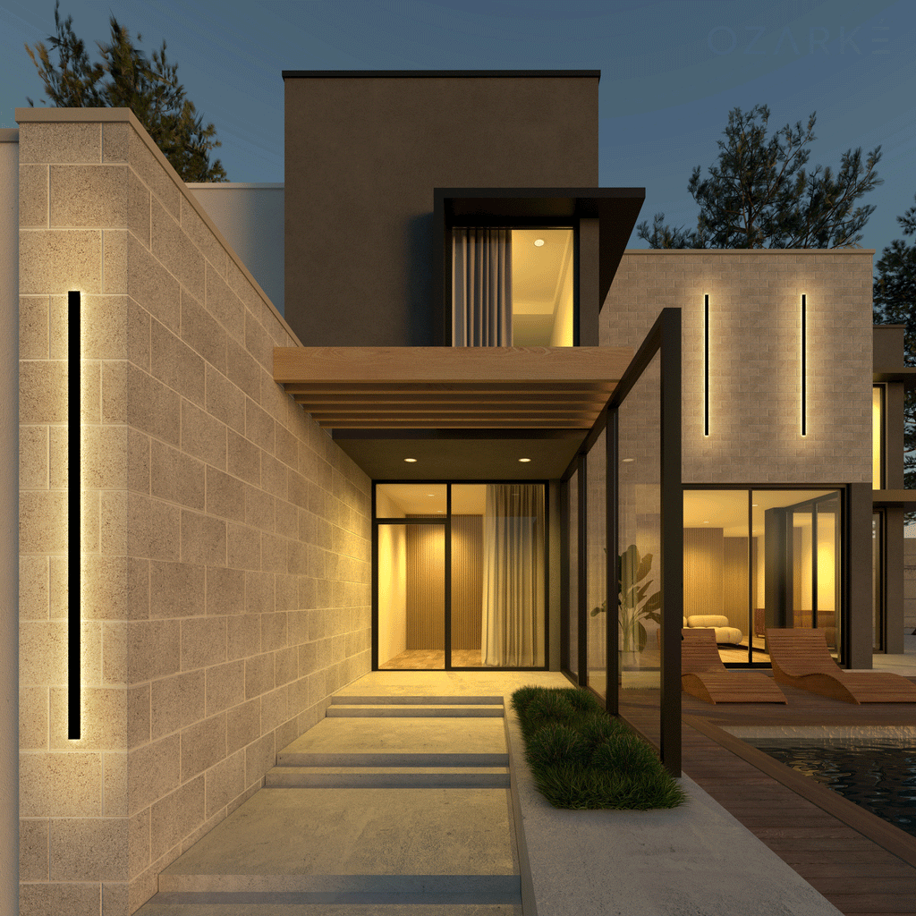 LED Outdoor Linear Lamp - Sleek Waterproof Design for Patios, Decks, and Garden Lighting