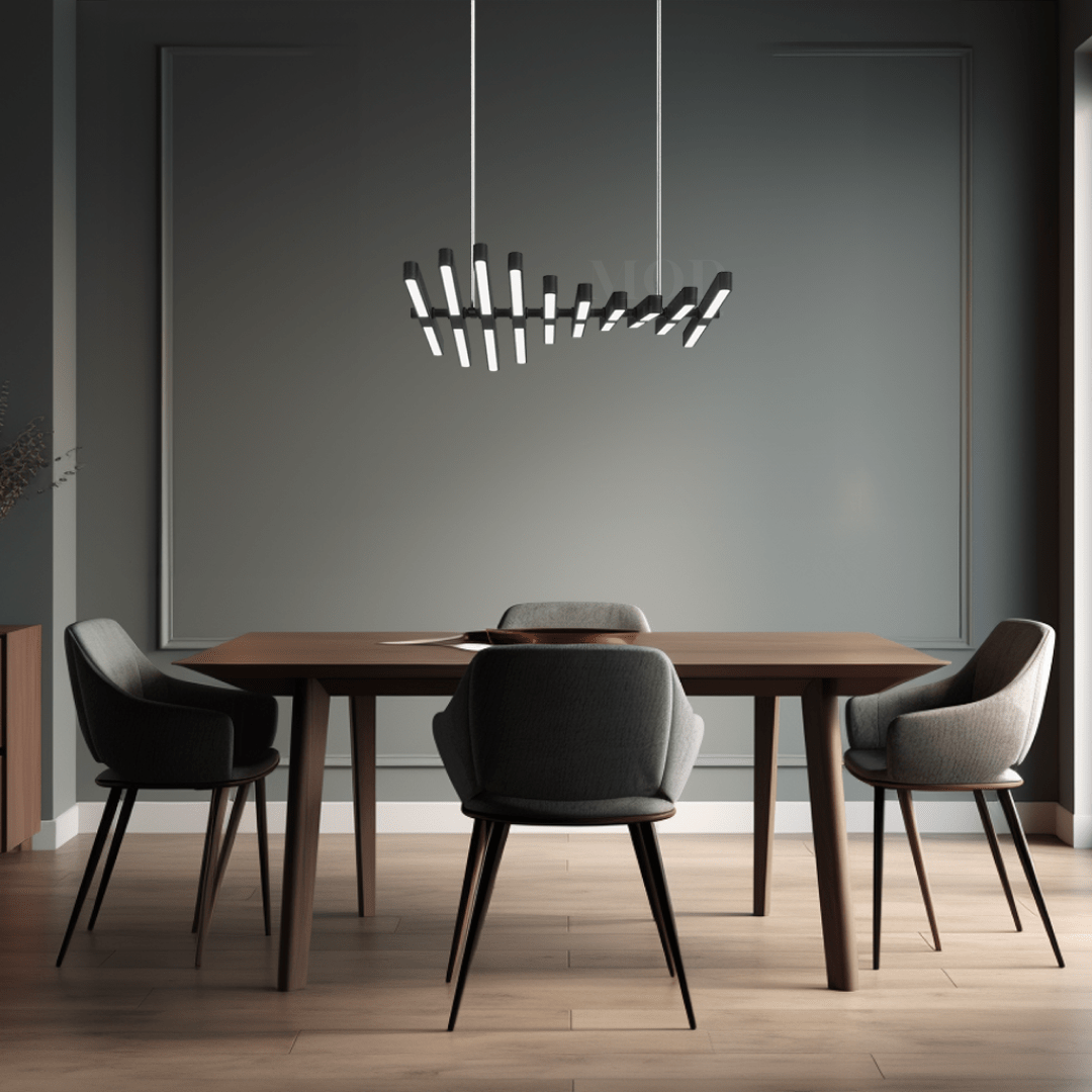 Sylas Minimalist Chandelier – Adjustable 20–40 Light Bars Luxury LED Fixture with Premium Materials