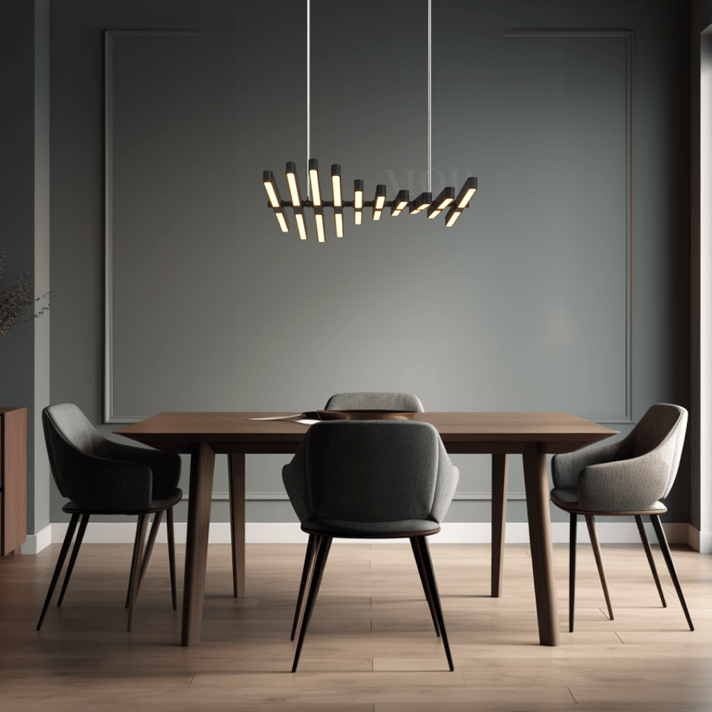 Sylas Minimalist Chandelier – Adjustable 20–40 Light Bars Luxury LED Fixture with Premium Materials