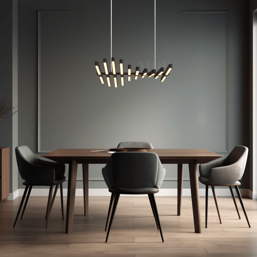 Sylas Minimalist Chandelier – Adjustable 20–40 Light Bars Luxury LED Fixture with Premium Materials