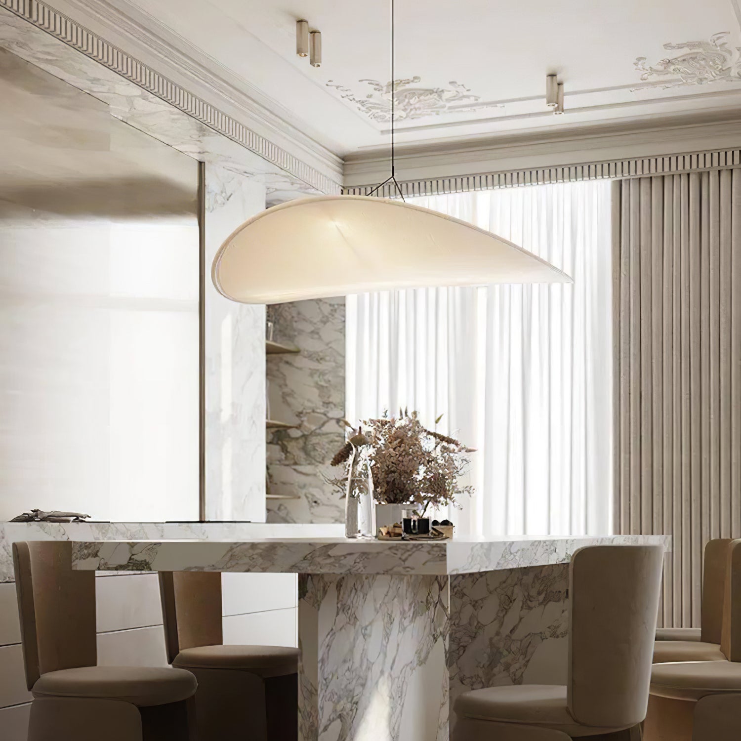 Tyvek Pendant Lamp | Dimmable, Adjustable Height & Ideal for Modern Home Decor