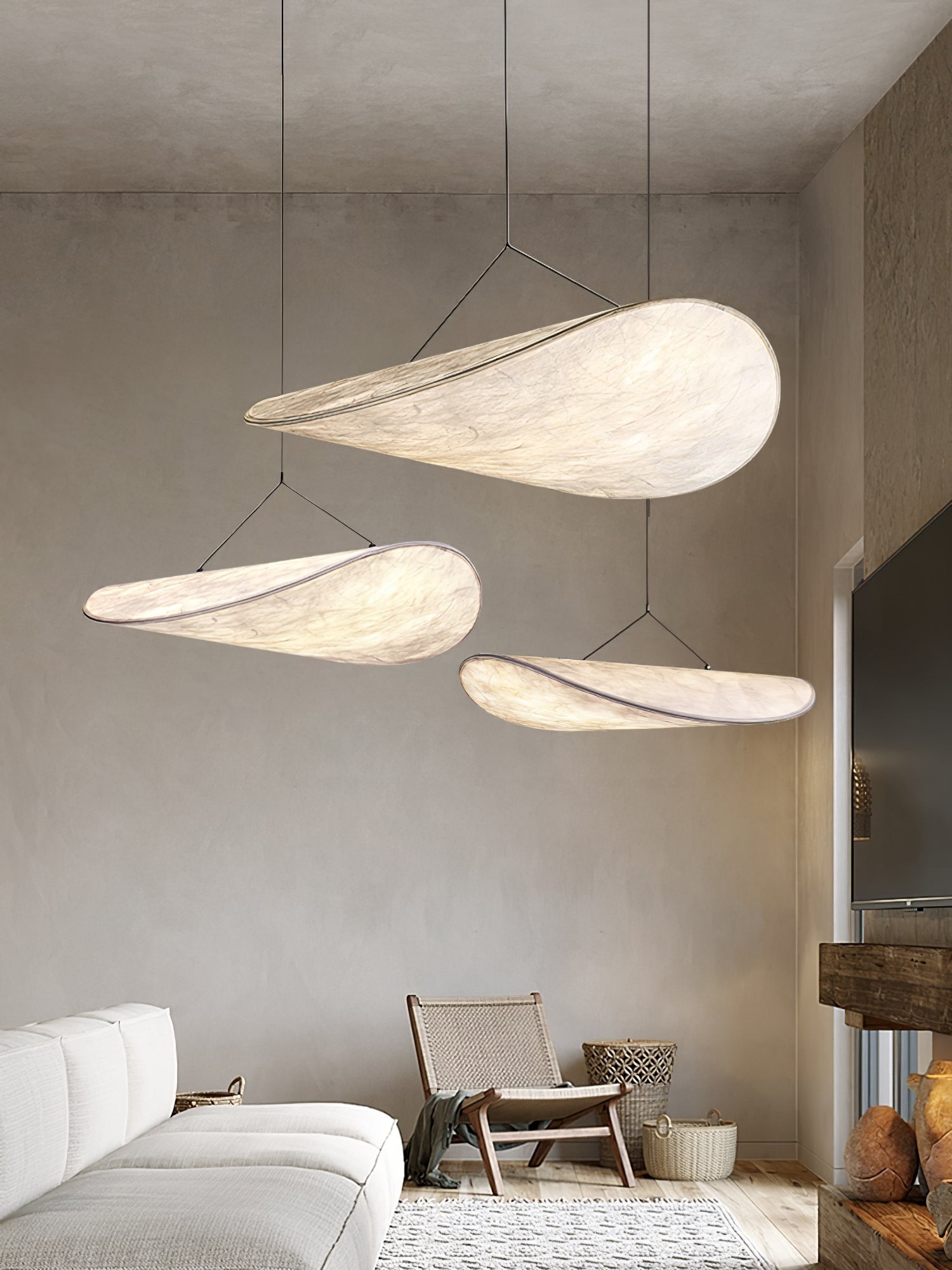 Tyvek Pendant Lamp | Dimmable, Adjustable Height & Ideal for Modern Home Decor