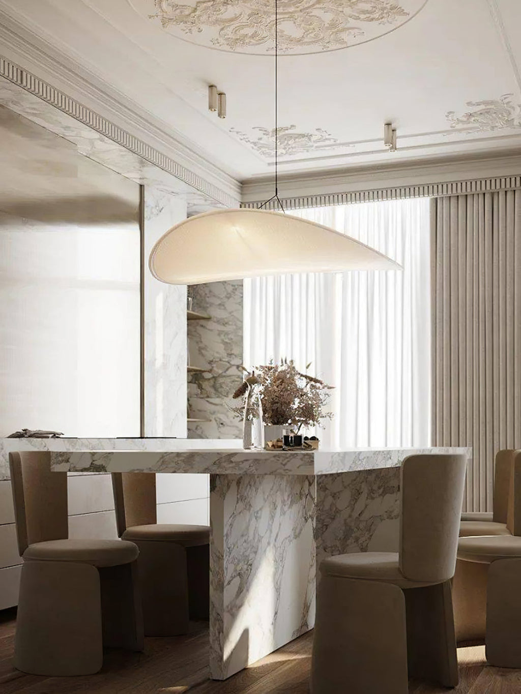 Tyvek Pendant Lamp | Dimmable, Adjustable Height & Ideal for Modern Home Decor