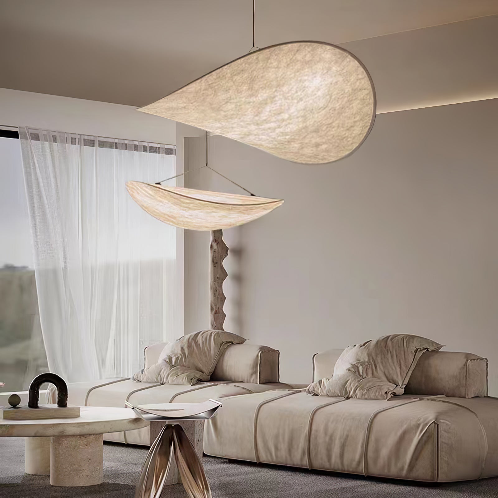 Tyvek Pendant Lamp | Dimmable, Adjustable Height & Ideal for Modern Home Decor