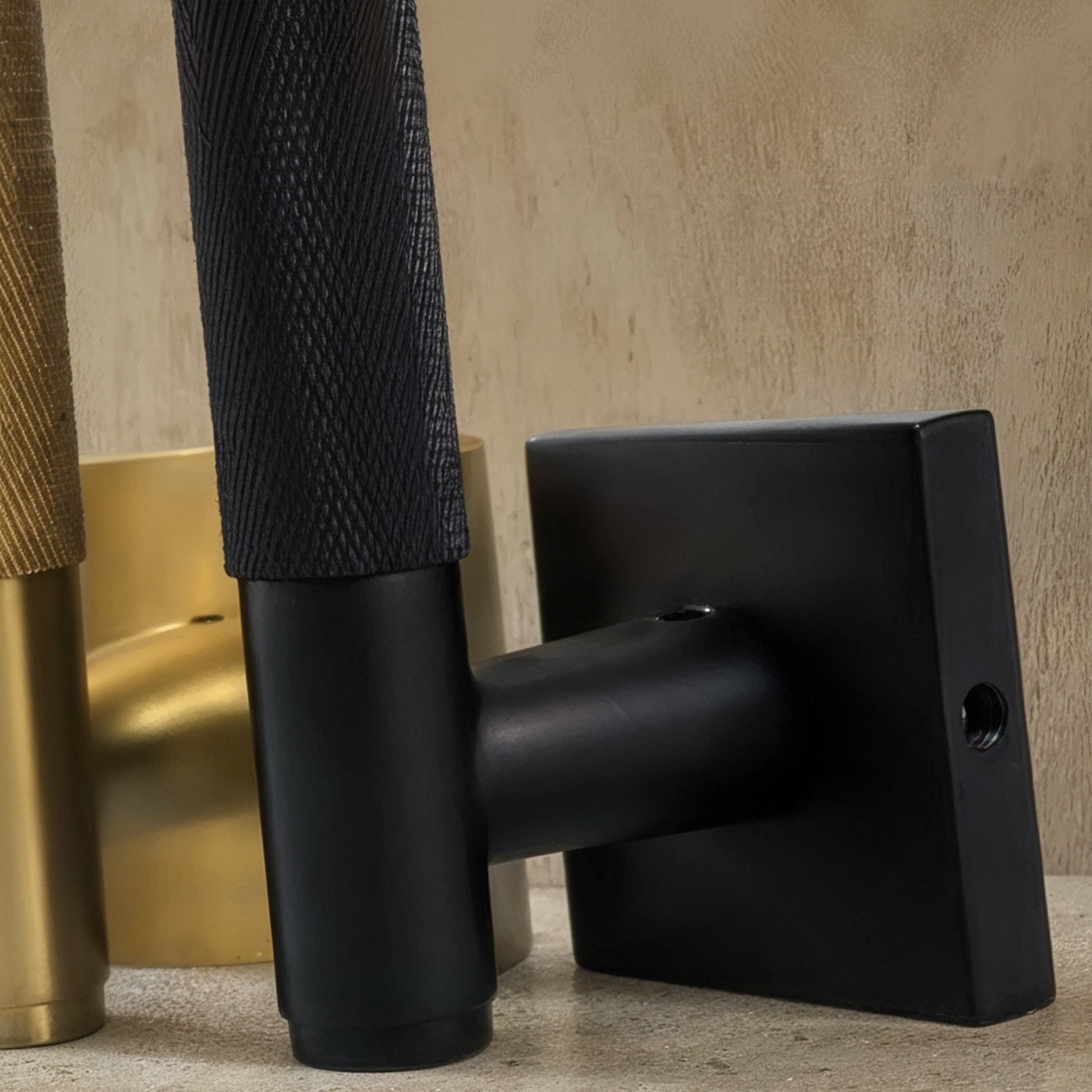 Brass Door Handle | Knurled Grip, Square & Round Rosette Options for Modern Interior Design