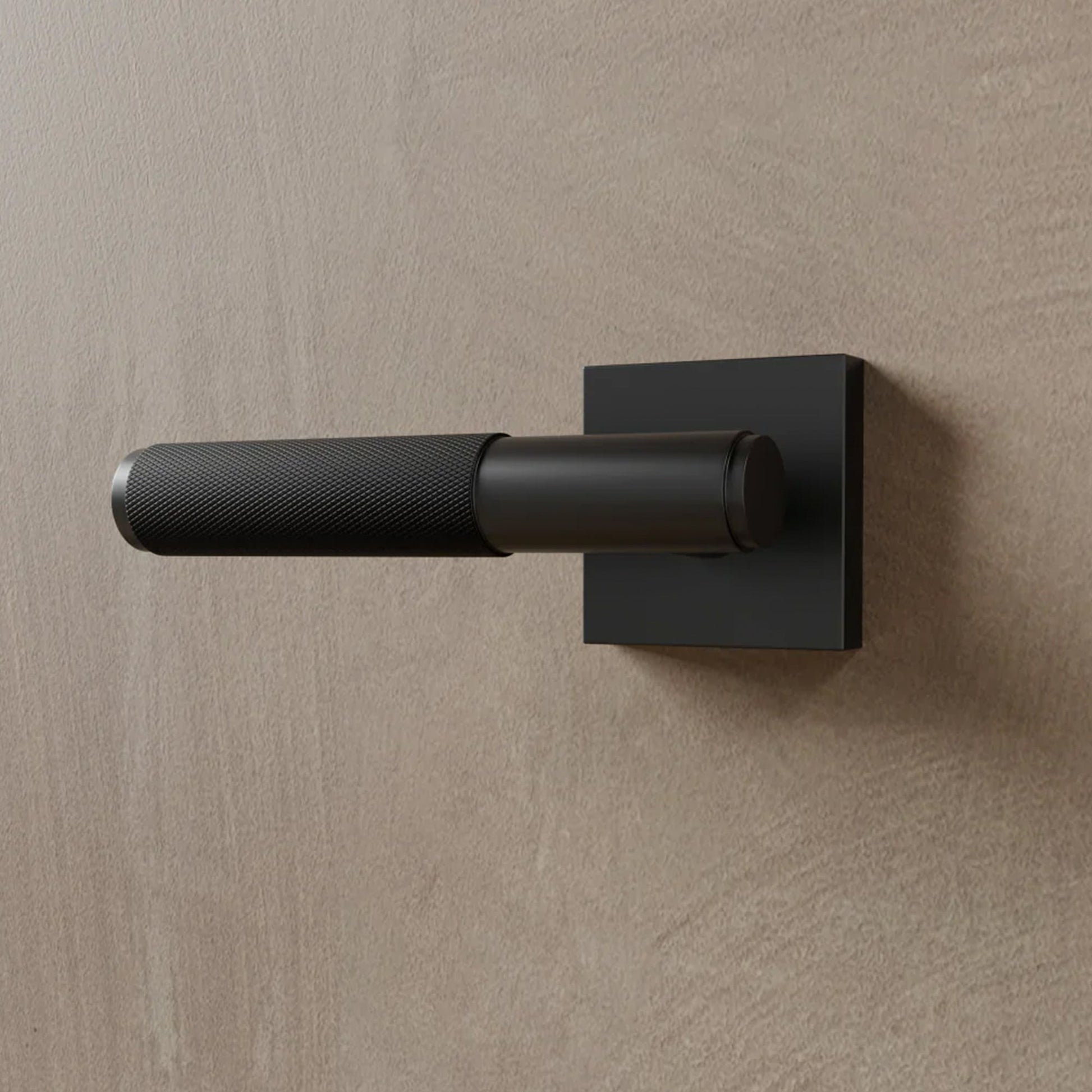 Brass Door Handle | Knurled Grip, Square & Round Rosette Options for Modern Interior Design