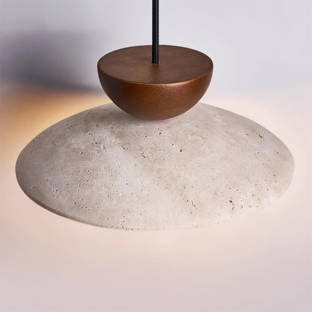 Travertine Pendant Lamp - Modern Stone Lighting Fixture for Dining Room & Kitchen