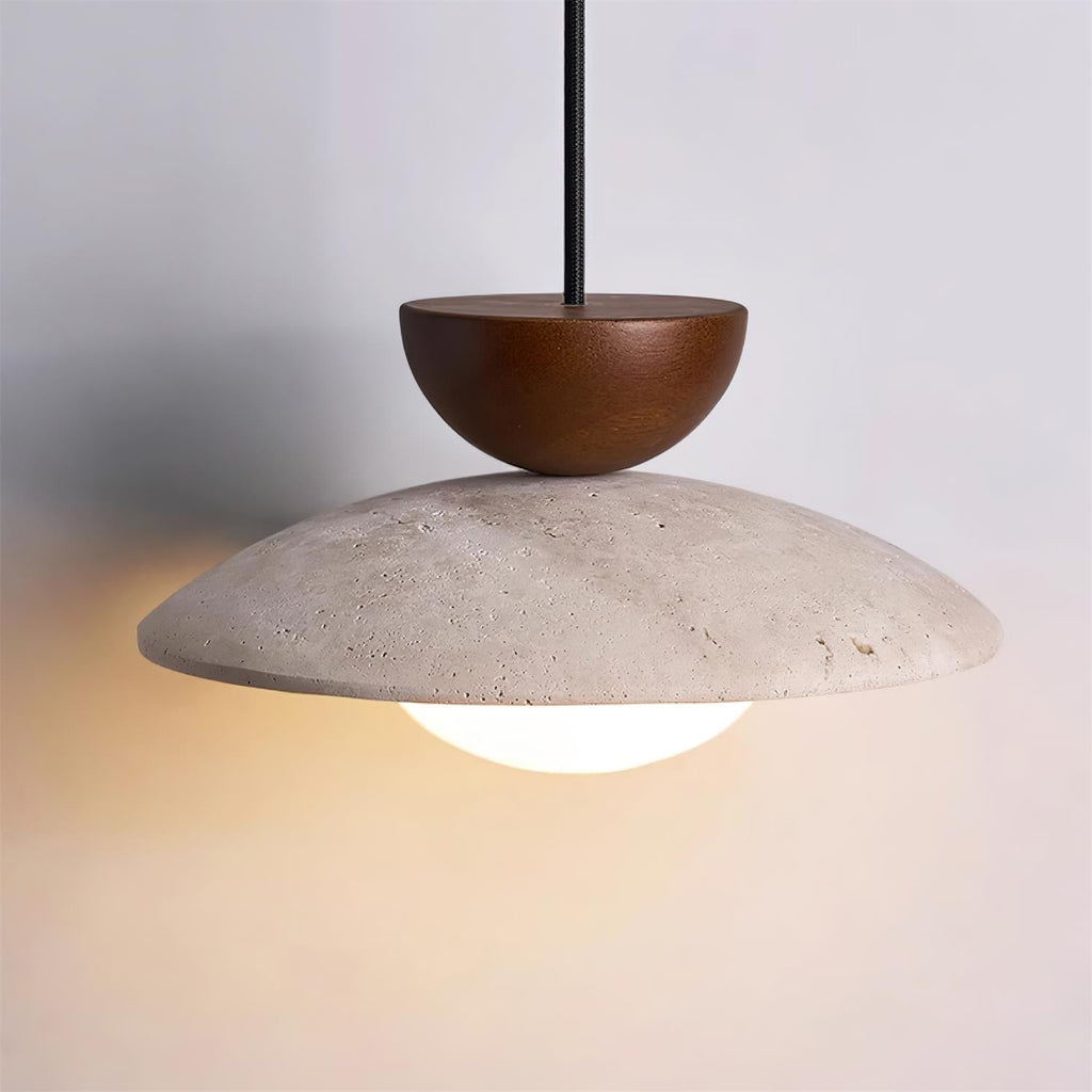 Travertine Pendant Lamp - Modern Stone Lighting Fixture for Dining Room & Kitchen