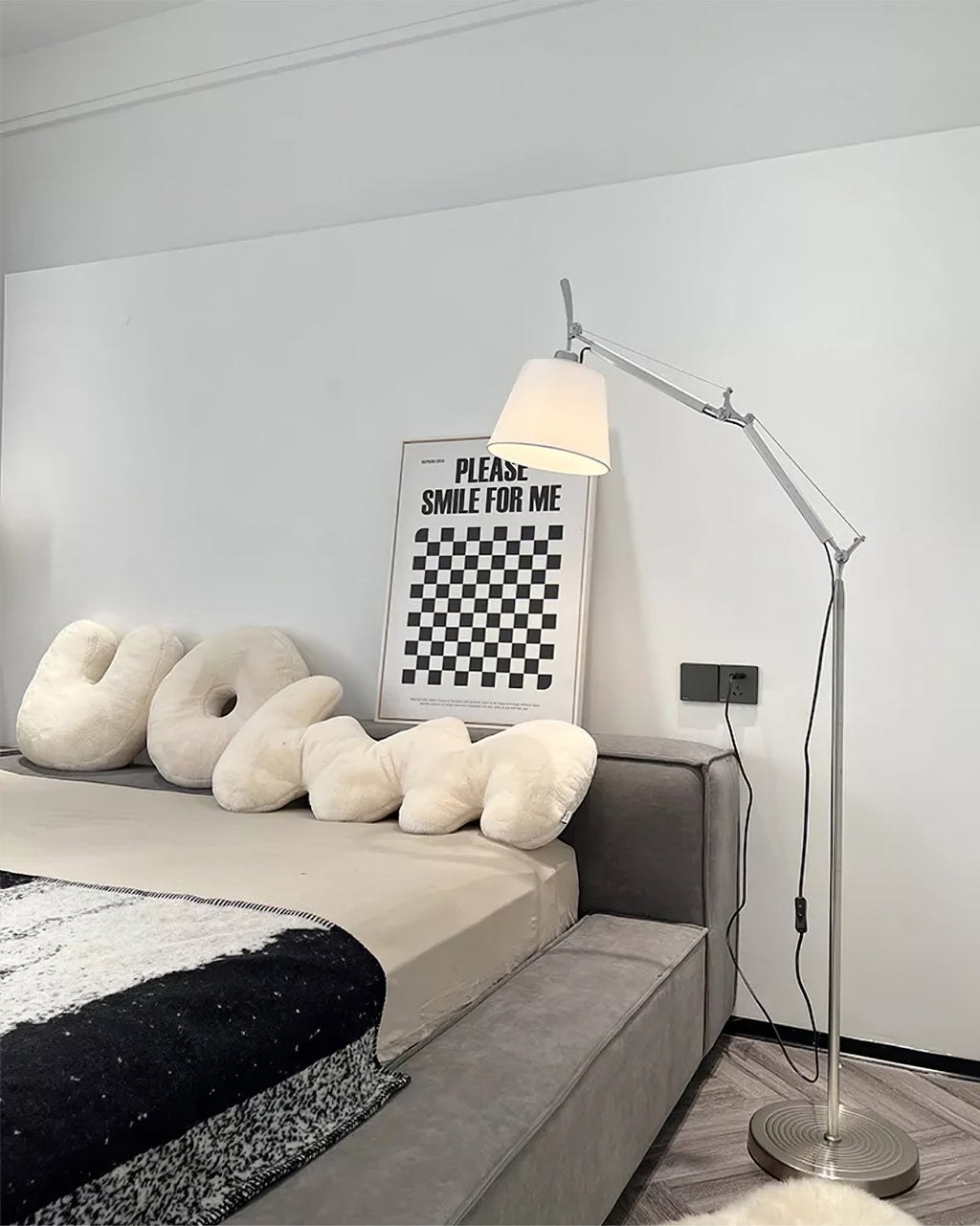 LED Modern Classic Floor Lamp with Adjustable Height for Living Room & Bedroom Lighting
