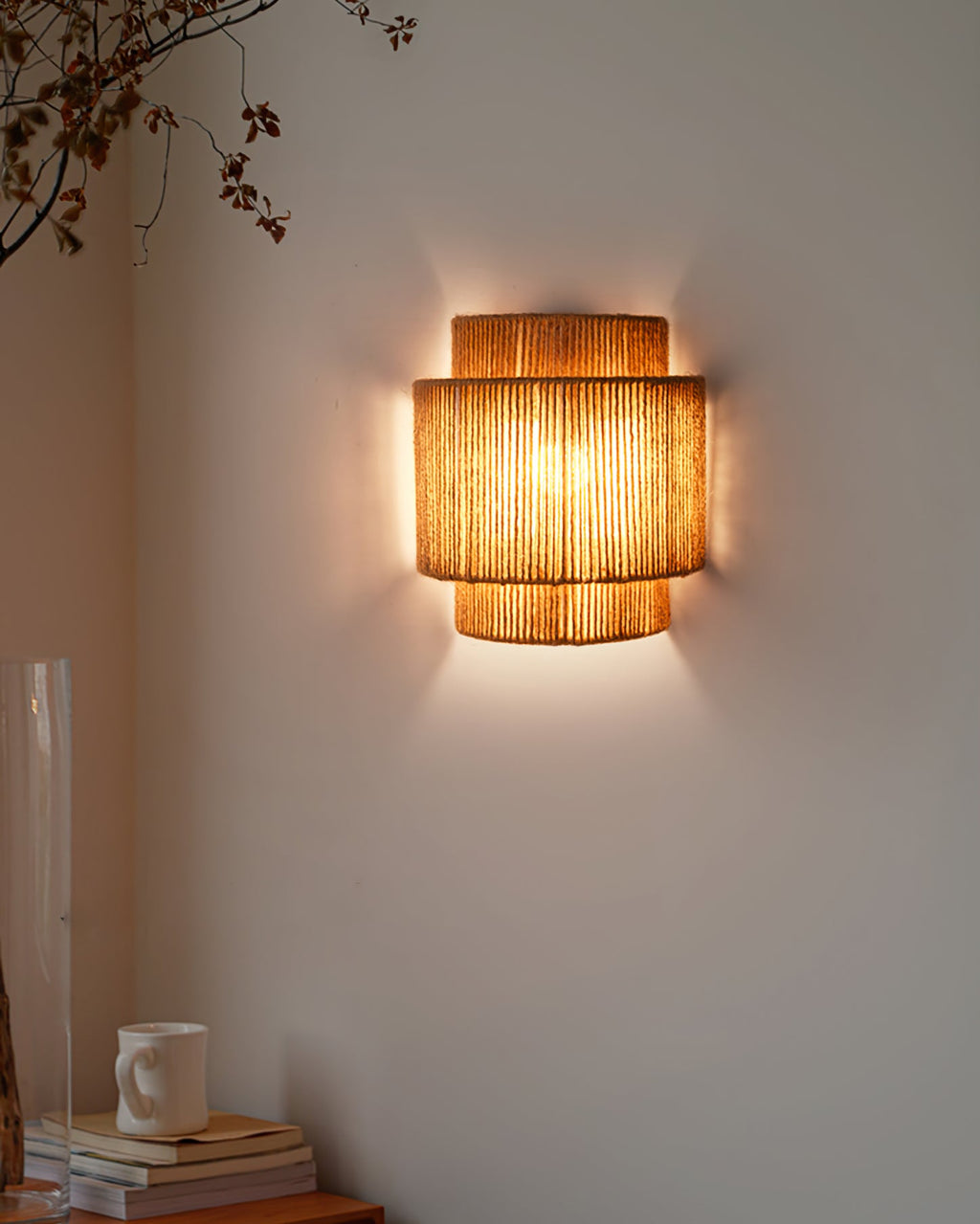 LED Rope Wall Lamp - Adjustable Fixture with Warm White Light for Living Room, Bedroom & Hallway Lighting