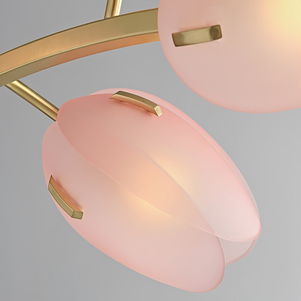 Tulip Bud Chandelier | Hand-Blown Glass, Gold Finish & Ideal for Indoor Spaces