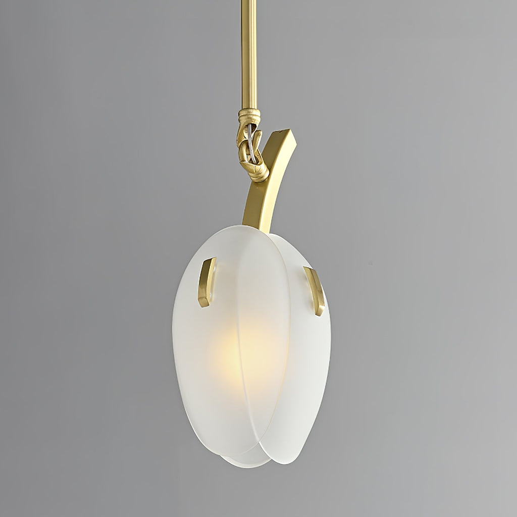 Tulip Bud Chandelier | Hand-Blown Glass, Gold Finish & Ideal for Indoor Spaces