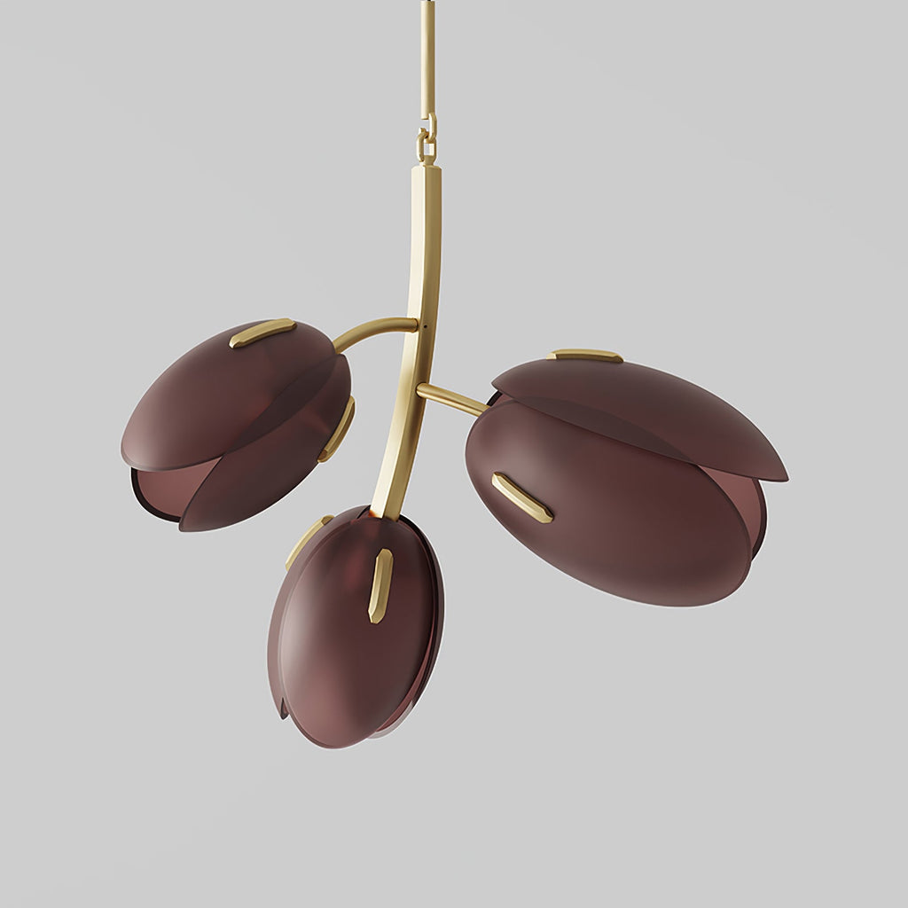Tulip Bud Chandelier | Hand-Blown Glass, Gold Finish & Ideal for Indoor Spaces