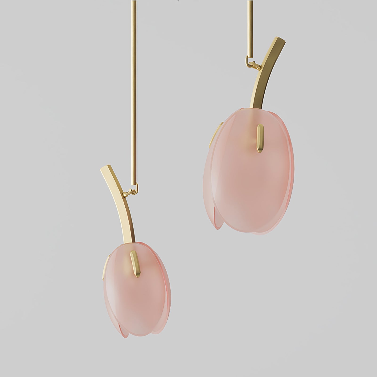Tulip Bud Chandelier | Hand-Blown Glass, Gold Finish & Ideal for Indoor Spaces