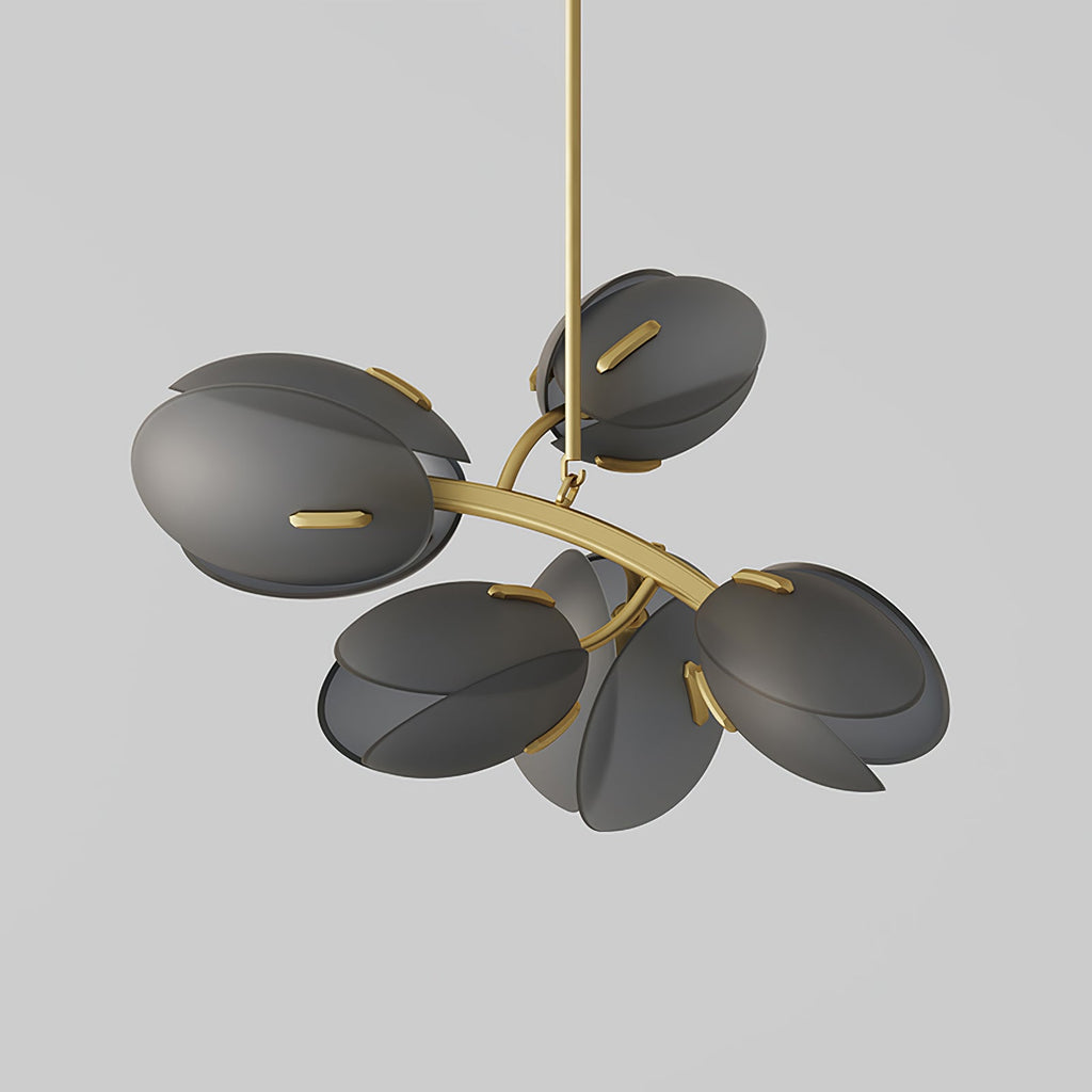 Tulip Bud Chandelier | Hand-Blown Glass, Gold Finish & Ideal for Indoor Spaces