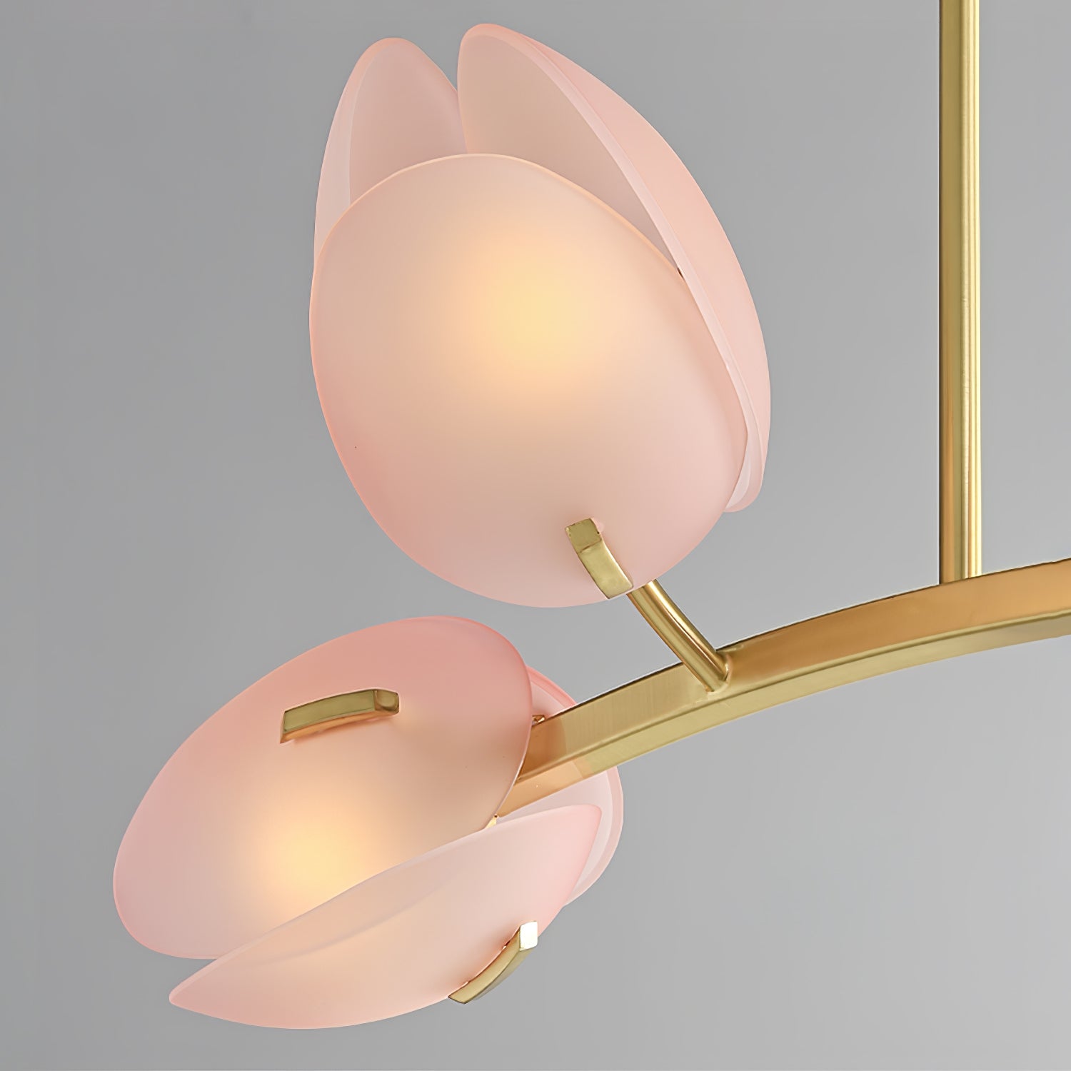 Tulip Bud Chandelier | Hand-Blown Glass, Gold Finish & Ideal for Indoor Spaces