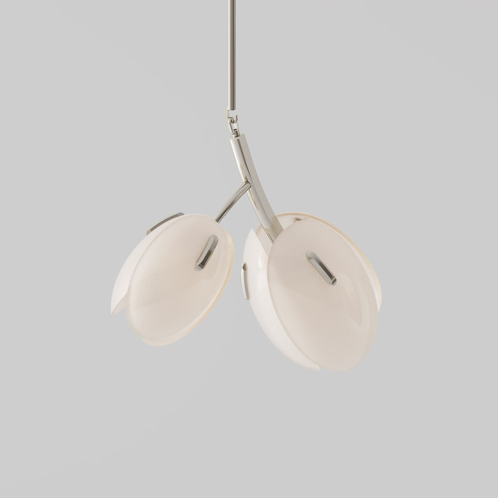 Tulip Bud Chandelier | Hand-Blown Glass, Gold Finish & Ideal for Indoor Spaces