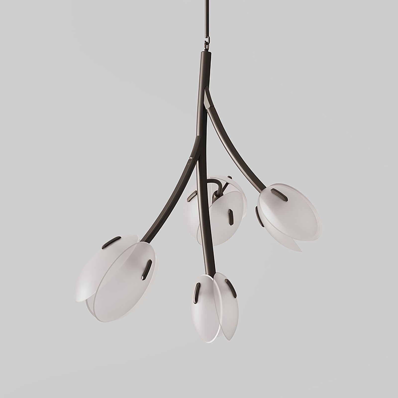 Tulip Bud Chandelier | Hand-Blown Glass, Gold Finish & Ideal for Indoor Spaces