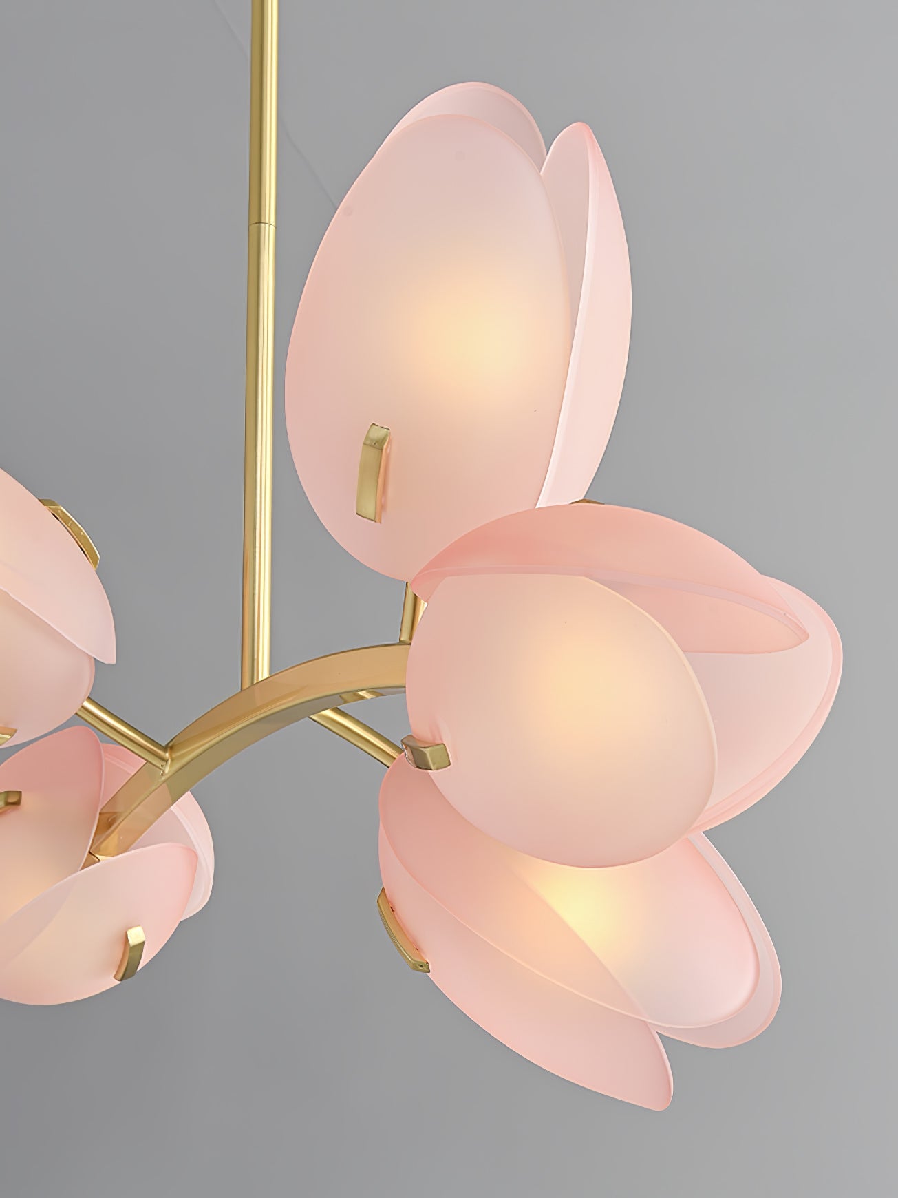 Tulip Bud Chandelier | Hand-Blown Glass, Gold Finish & Ideal for Indoor Spaces