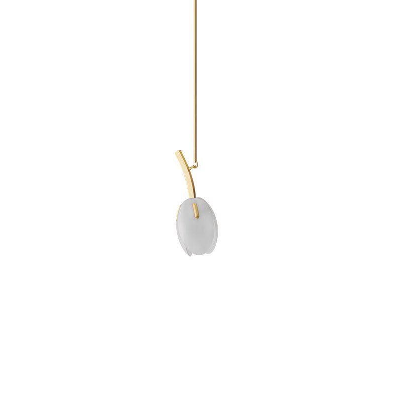 Tulip Bud Chandelier | Hand-Blown Glass, Gold Finish & Ideal for Indoor Spaces