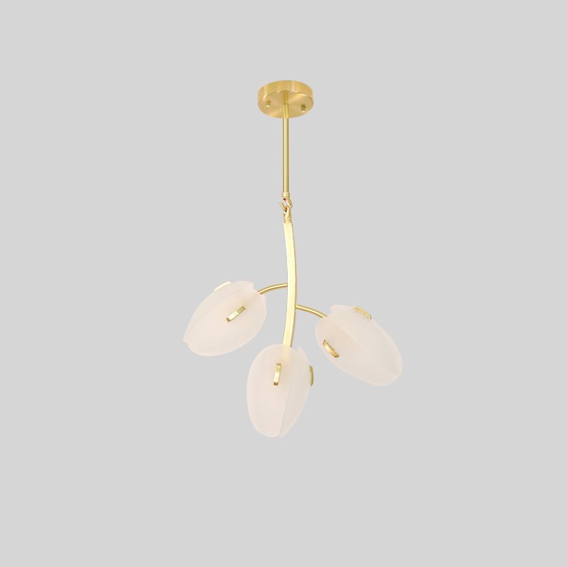 Tulip Bud Chandelier | Hand-Blown Glass, Gold Finish & Ideal for Indoor Spaces