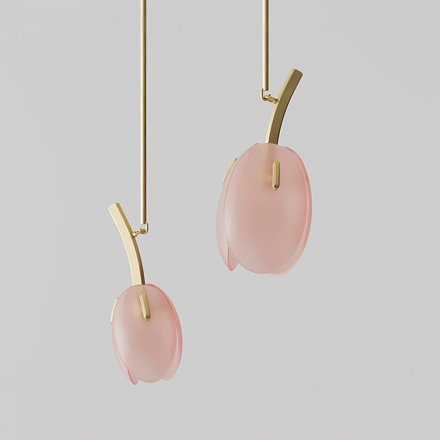 Tulip Bud Chandelier | Hand-Blown Glass, Gold Finish & Ideal for Indoor Spaces