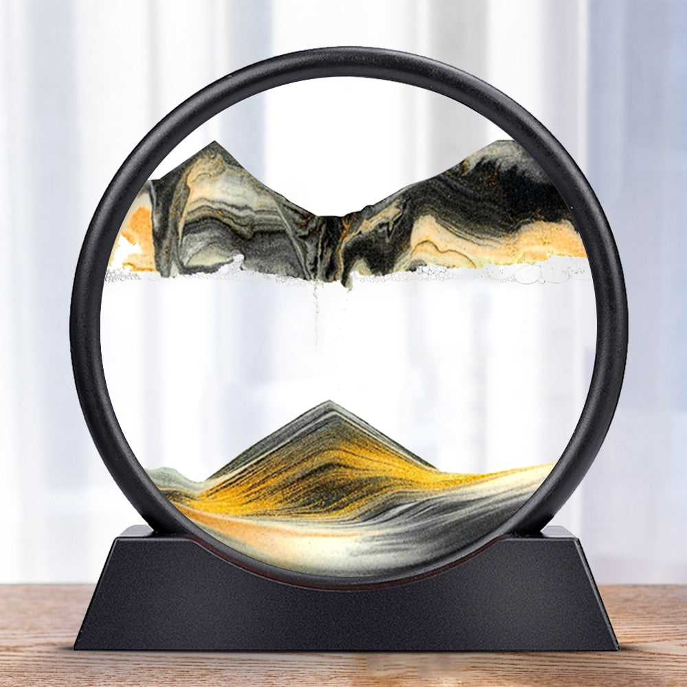 Elegant Sand Art Gifts: Intricate Circle Sand Art for Office Desk Decor and Adult Relaxation