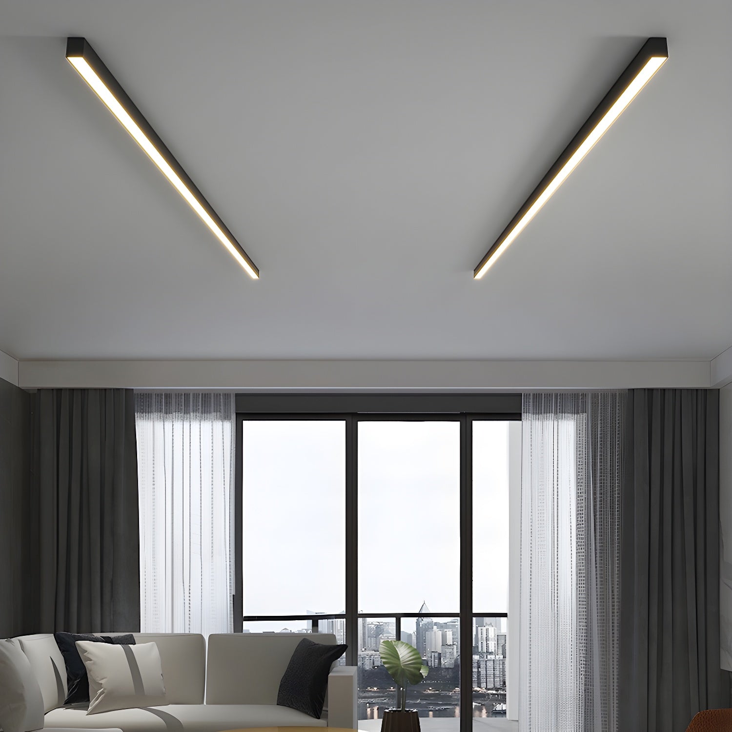 Ultra Slim Linear Ceiling Light | Integrated LED, IP20 Damp-Rated & Ideal for Modern Kitchens and Office Spaces
