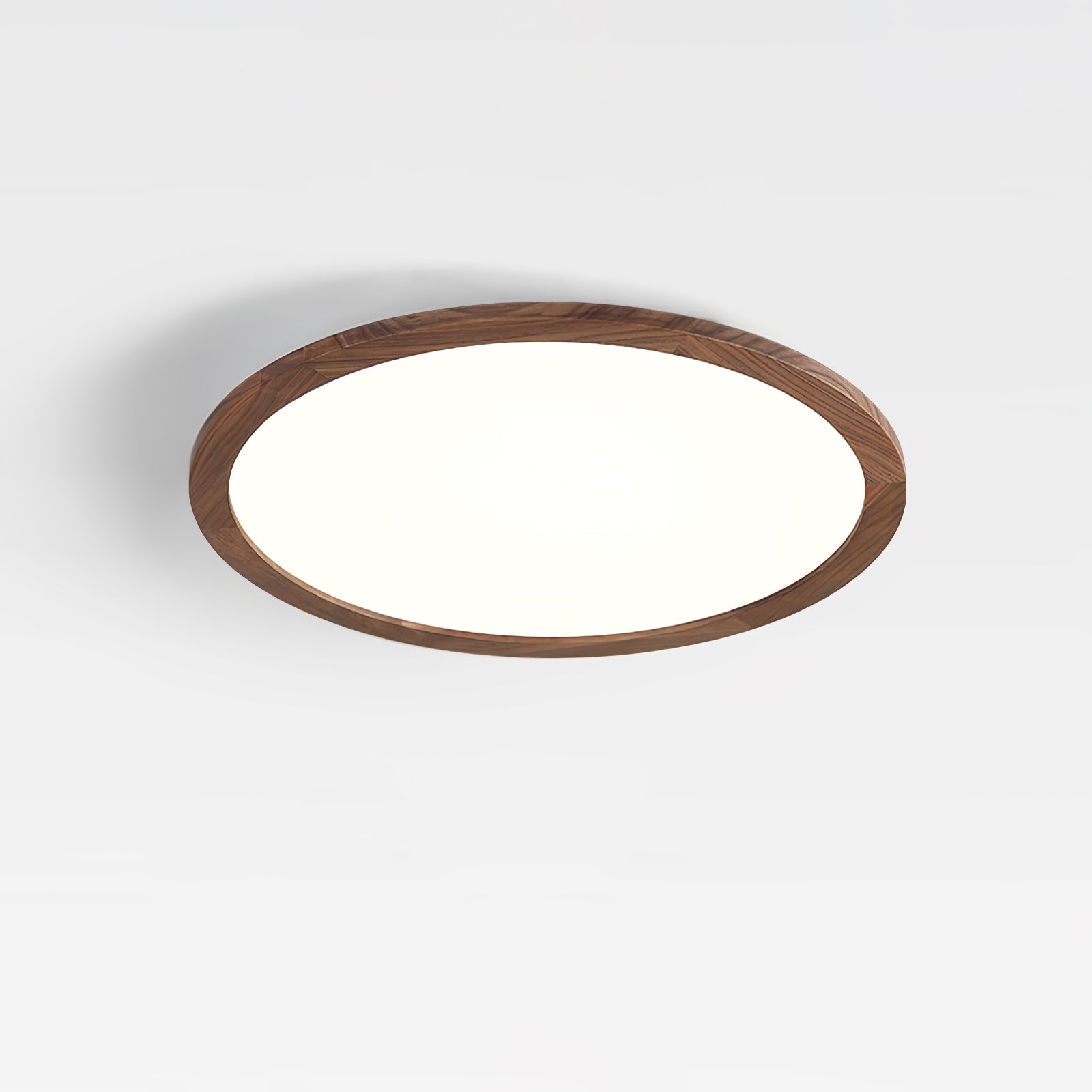 Ultrathin Round Ceiling Light | Acrylic, Walnut Wood Finish & Damp-Rated for Indoor Use in Kitchens and Bathrooms