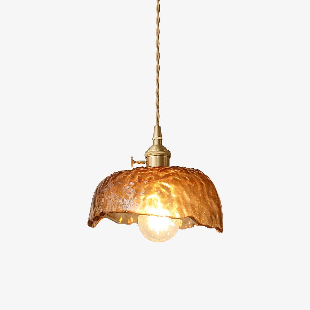 Vintage Brass & Glass Pendant Light | Cozy, Rustic Design for Indoor Spaces & Ambient Lighting
