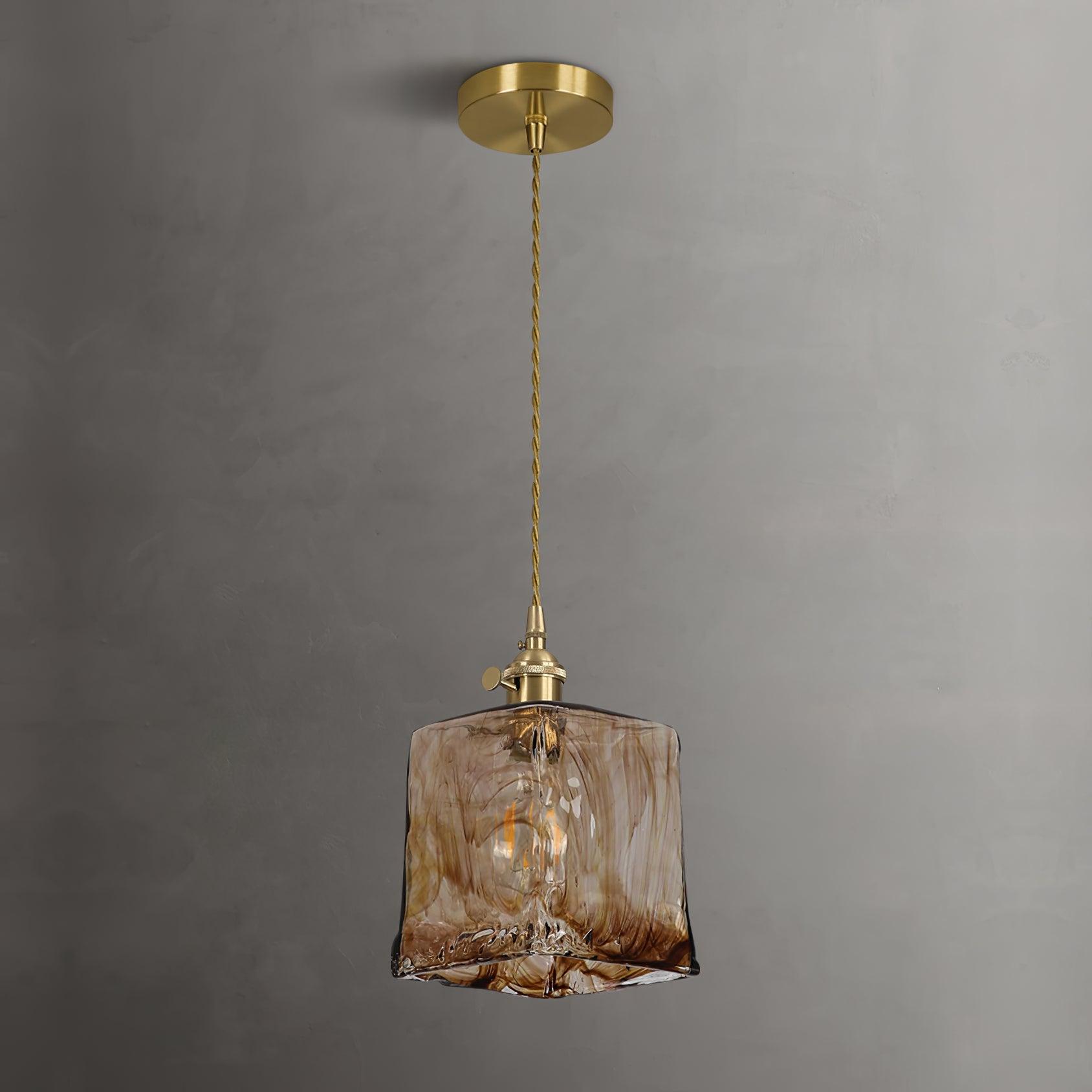 Vintage Brass & Glass Pendant Light | Cozy, Rustic Design for Indoor Spaces & Ambient Lighting