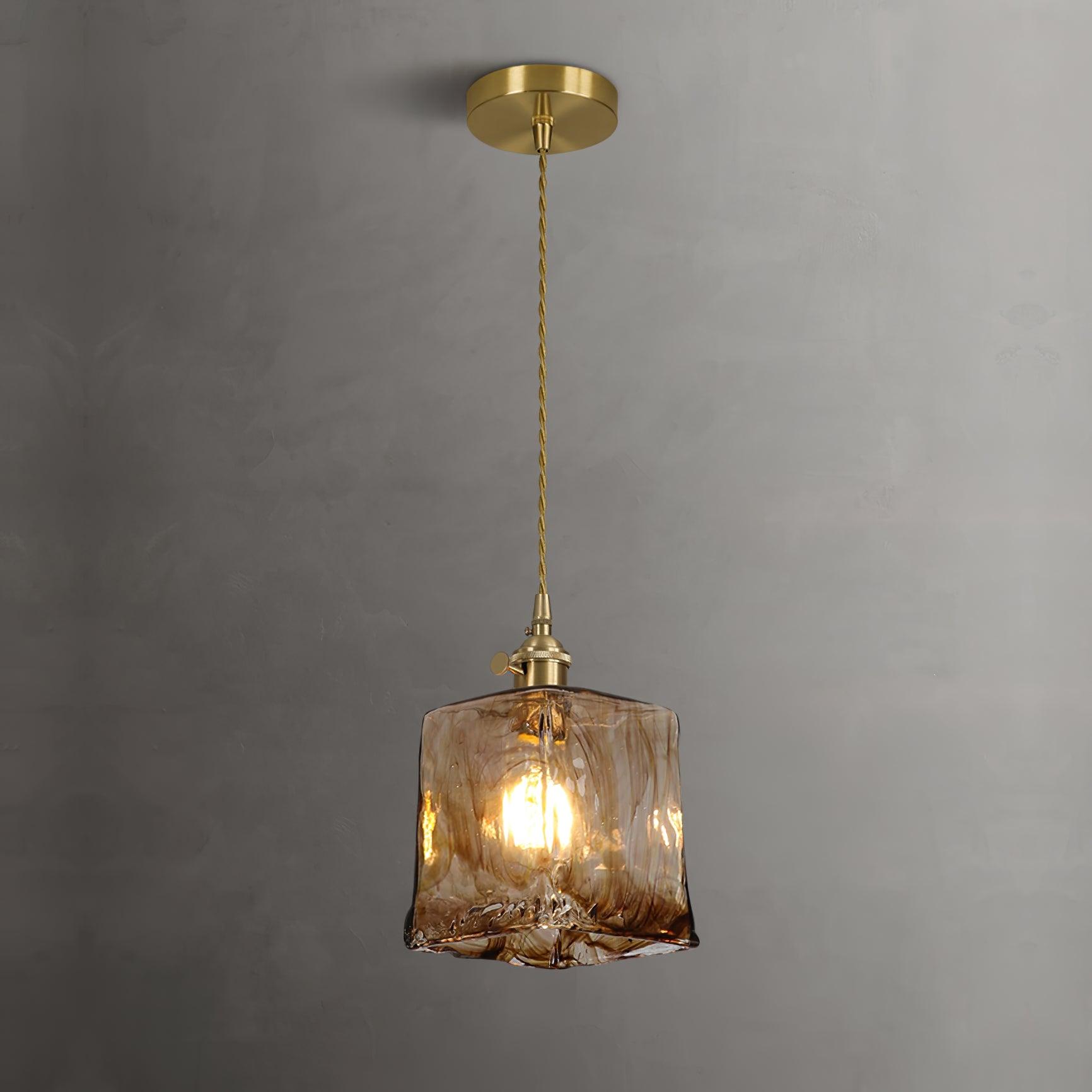 Vintage Brass & Glass Pendant Light | Cozy, Rustic Design for Indoor Spaces & Ambient Lighting