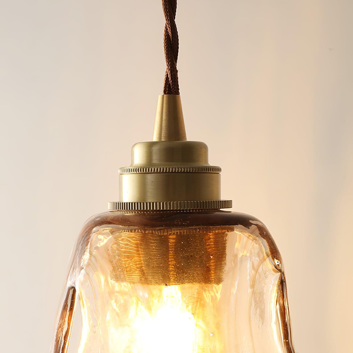 Vintage Brass & Glass Pendant Light | Cozy, Rustic Design for Indoor Spaces & Ambient Lighting