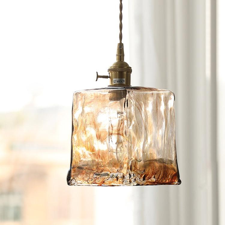 Vintage Brass & Glass Pendant Light | Cozy, Rustic Design for Indoor Spaces & Ambient Lighting