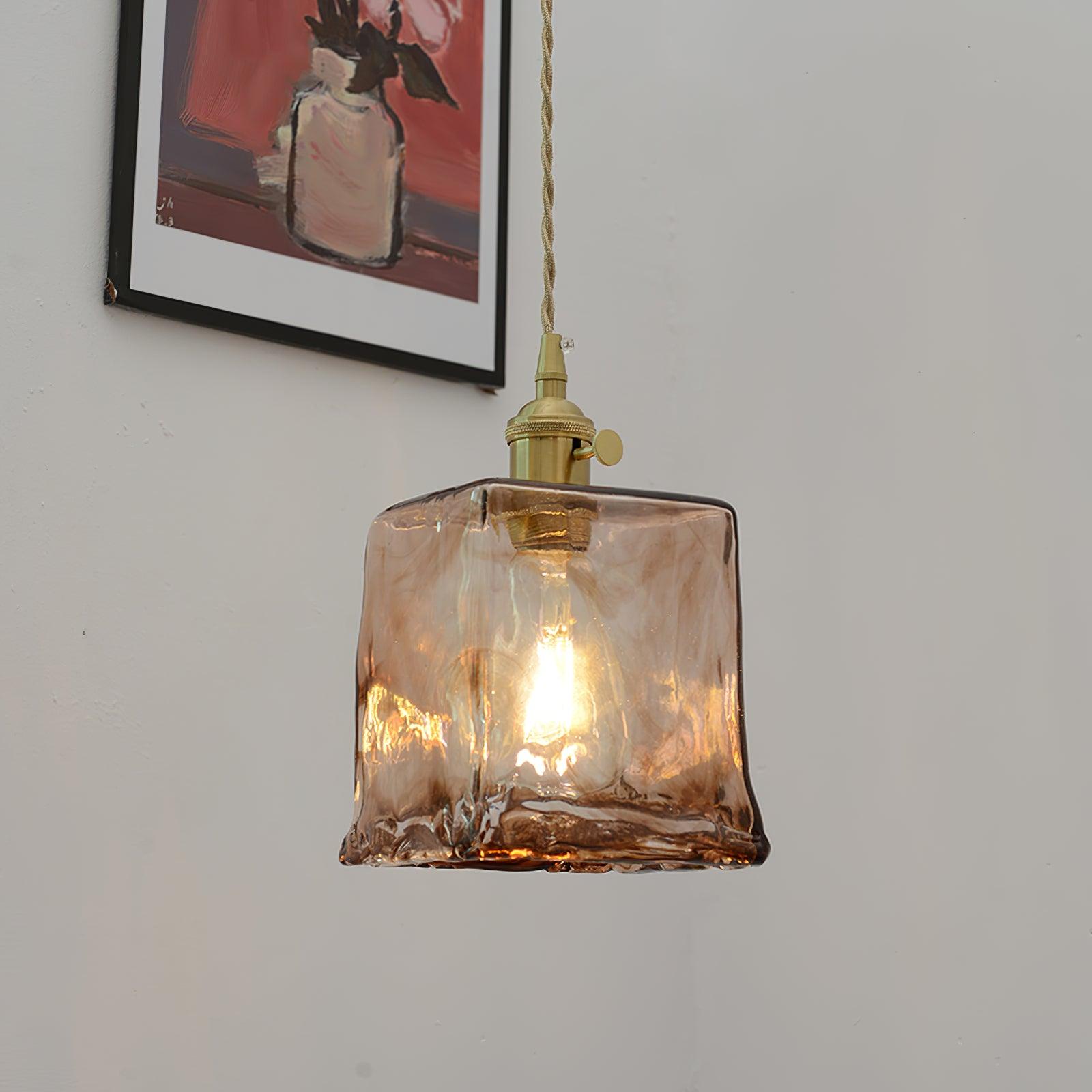 Vintage Brass & Glass Pendant Light | Cozy, Rustic Design for Indoor Spaces & Ambient Lighting