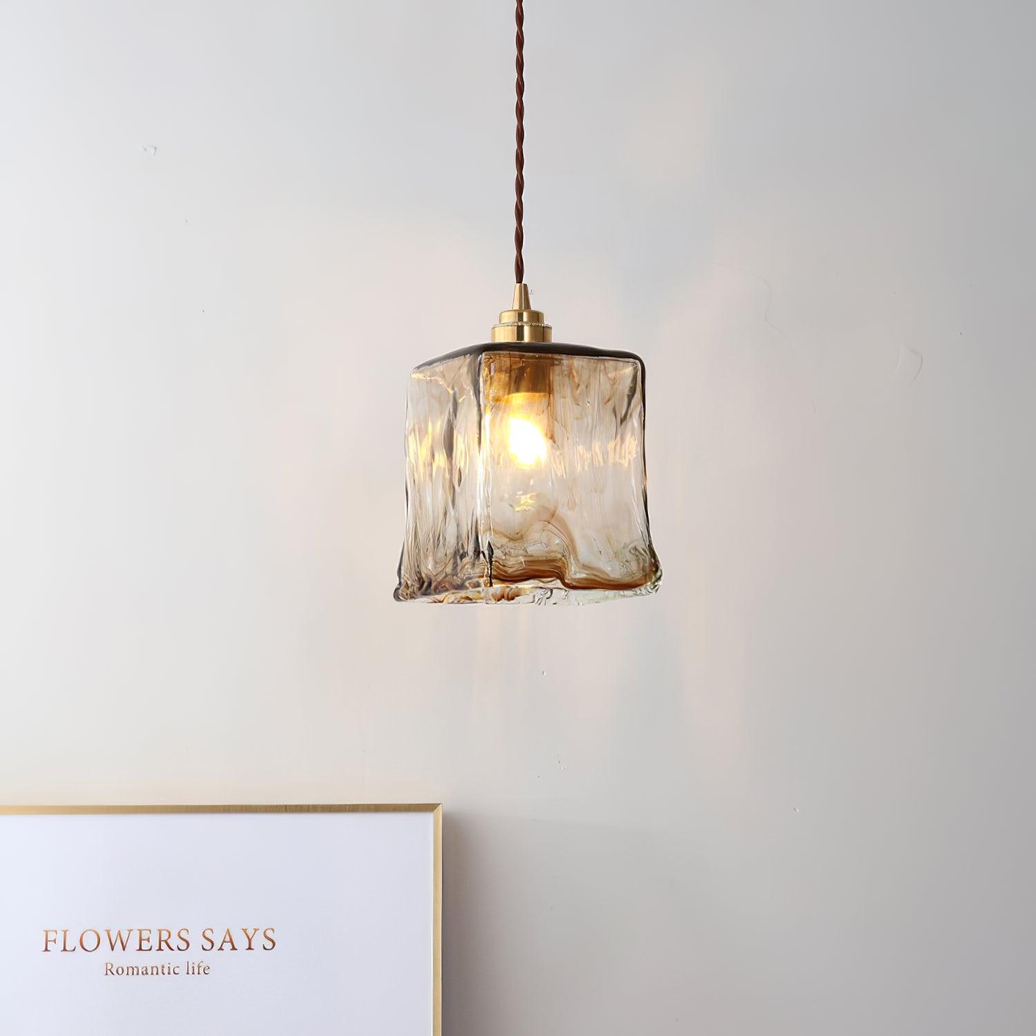 Vintage Brass & Glass Pendant Light | Cozy, Rustic Design for Indoor Spaces & Ambient Lighting