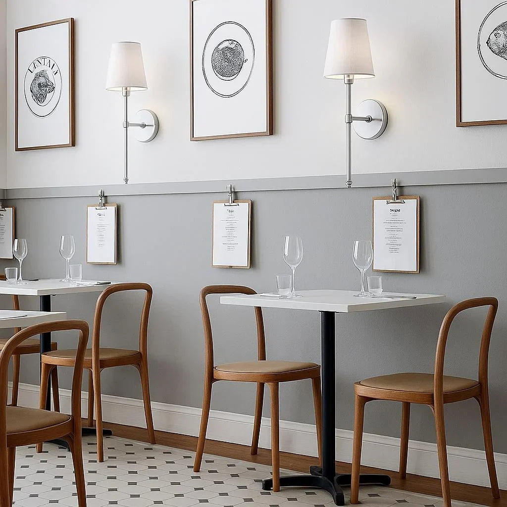 LED Wireless Fabric Wall Light Set of 2 with Free Bulbs - Modern Wall Sconces for Living Room, Bedroom, and Hallway Lighting