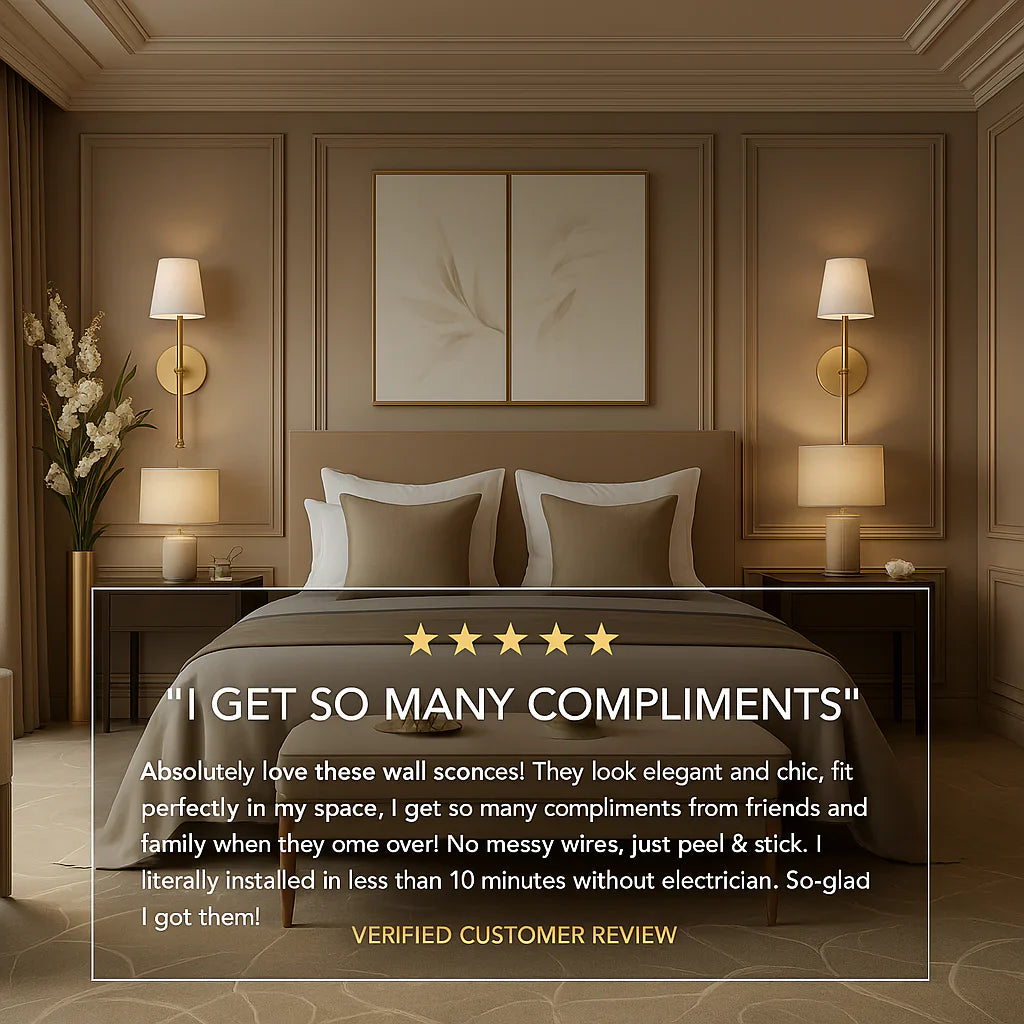 LED Wireless Fabric Wall Light Set of 2 with Free Bulbs - Modern Wall Sconces for Living Room, Bedroom, and Hallway Lighting